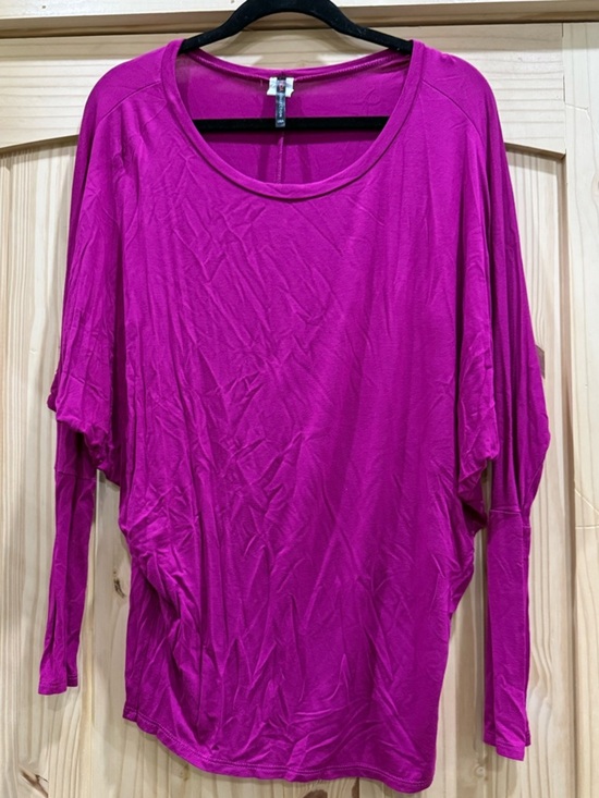 Tops - MOA COLLECTION Magenta Rayon Spandex Dolman Batwing Sleeve Top